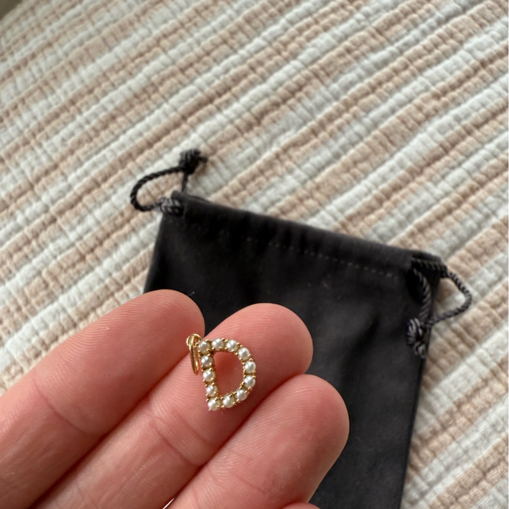 Mejuri pearl initial charm